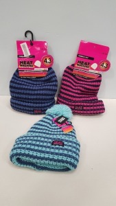 23 X BRAND NEW HEAT MACHINE THERMAL HATS IN BLUE AND PINK