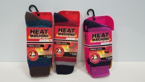 30 X BRAND NEW HEAT MACHINE THERMAL SOCKS IN VARIOUS COLOURS AND VARIOUS SIZES