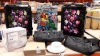 4 PIECE LOT CONTAINING MARVEL SUITCASE , FLOWER DESIGN SUITCASE , 12 PIECE DINNER SET