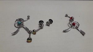 APPROX 500 X BRAND NEW BELLY RING/BARS IN VARIOUS STYLES AND COLOUR