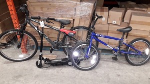 2 X BICYCLES ie. GT INTERCEPTOR 4130 CR-MO BMX , APOLLO ELANT WITH SHIMANO , AND ALSO COMES WITH 1 X ADJUSTABLE E SCOOTER ( PLEASE NOTE NOT TESTED )