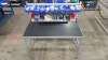 1 X TRESTON INDUSTRIAL WORK BENCH WITH 2 DOUBLE SOCKETS, ADJUSTABLE WORK BENCH HEIGHT AND HANGING TRAYS CONTAINING VARIOUS PARTS. OVERALL DIMENSIONS 150x75x155cm