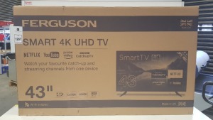 1 X BOXED FERGUSON SMART 4K UHD TV 43''