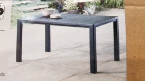 2 X BRAND NEW KETER JULIE DINING/GARDEN TABLES, DIMENSIONS 147W x 90D x 74.5H