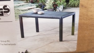 2 X BRAND NEW KETER JULIE DINING/GARDEN TABLES, DIMENSIONS 147W x 90D x 74.5H