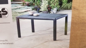 2 X BRAND NEW KETER JULIE DINING/GARDEN TABLES, DIMENSIONS 147W x 90D x 74.5H