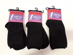 48 X BRAND NEW SPANX PLUSHY FEELY SUPER SOFT SOCKS ALL IN BLACK RRP $ 18.00 TOTAL RRP $ 864