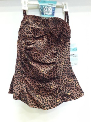 25 X BRAND NEW SPANX TWIST BANDEAU TANKINI ALL IN LEOPARD PRINT ALL IN (SIZE S ) RRP $ 34.99 PP TOTAL RRP $ 874.75