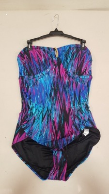 7 X BRAND NEW SPANX ONE PIECE BODYSUIT IN WAVE LENGHT STYLE AND BLUE/PURPLE IN COLOUR ALL IN (SIZE 16 ) RRP $ 188.00 PP TOTAL RRP $1316.00 (NOTE: SOME BRASS COLOURED CLASPS MAY BE DISCOLOURED SLIGHTLY)