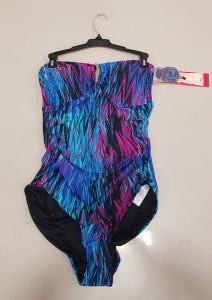 7 X BRAND NEW SPANX ONE PIECE BODYSUIT IN WAVE LENGHT STYLE AND BLUE/PURPLE IN COLOUR ALL IN (SIZE 12 ) RRP $ 188.00 PP TOTAL RRP $1316.00 (NOTE: SOME BRASS COLOURED CLASPS MAY BE DISCOLOURED SLIGHTLY)