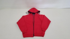 20 X BRAND NEW PAPINI ZIPPED HOODED JACKETS IN RED/ BLACK SIZE XS