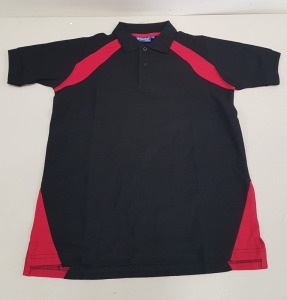 60 X BRAND NEW PAPINI POLO SHIRTS IN RED / BLACK SIZE XS, S, 2XL AND 3XL