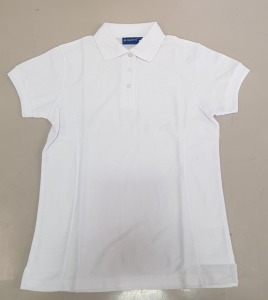 50 X BRAND NEW PAPINI POLO SHIRTS IN WHITE UK SIZE 10