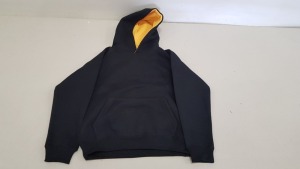 20 X BRAND NEW KIDS PAPINI HOODED TOPS IN BLACK / GOLD SIZE 9-10 YEARS