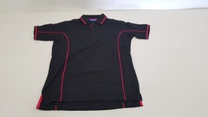 47 X BRAND NEW PAPINI POLO SHIRTS IN RED / BLACK SIZE XS