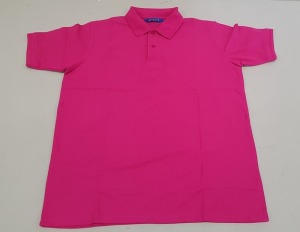 47 X BRAND NEW PAPINI POLO SHIRTS IN FUSCHIA SIZE XS AND 3XL