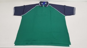 65 X BRAND NEW PAPINI POLO SHIRTS IN GREEN / NAVY SIZE MEDIUM AND 3XL