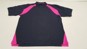 58 X BRAND NEW PAPINI POLO SHIRTS IN PINK / NAVY POLO SHIRTS IN SIZE L AND 2XL