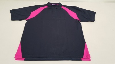 58 X BRAND NEW PAPINI POLO SHIRTS IN PINK / NAVY POLO SHIRTS IN SIZE L AND 2XL