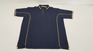 65 X BRAND NEW PAPINI POLO SHIRTS IN NAVY / GOLD SIZE L, XL AND 3XL