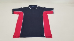 46 X BRAND NEW PAPINI POLO SHIRTS IN RED / BLACK SIZE SMALL, XL, 2XL AND 3XL