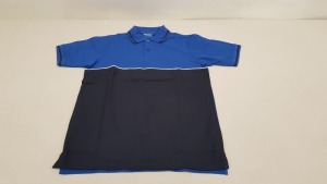 58 X BRAND NEW PAPINI POLO SHIRTS IN BLUE / BLACK SIZE SMALL AND XL