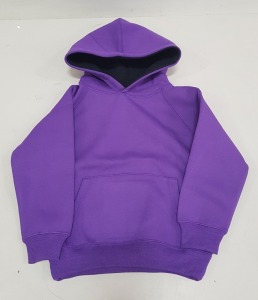 20 X BRAND NEW PAPINI HOODED SWEATSHIRTS IN PURPLE / BLACK SIZE 5-6 YEARS