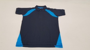 50 X BRAND NEW PAPINI POLO SHIRTS IN NAVY / CYAN SIZE XS