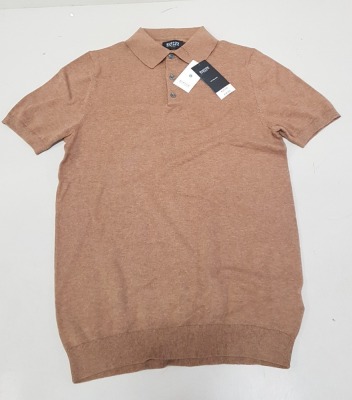 20 X BRAND NEW BURTON MENSWEAR BROWN BUTTONED SHIRTS SIZE SMALL RRP £18.00 ( TOTAL RRP £ 360.00 )