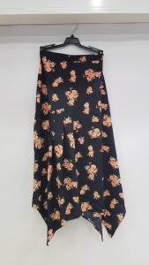 21 X BRAND NEW MISS SELFRIDGE BLACK FLORAL MIDI SKIRTS UK SIZE 6