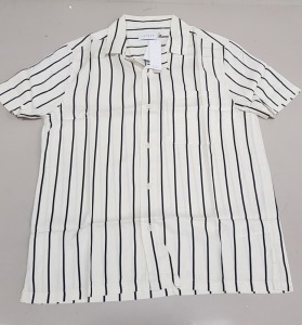 30 X BRAND NEW TOPMAN STRIPED BUTTONED SHIRTS IN SIZE MEDIUM RRP £ 25.00 ( TOTAL RRP £ 750 )