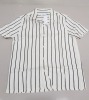 30 X BRAND NEW TOPMAN STRIPED BUTTONED SHIRTS IN SIZE MEDIUM RRP £ 25.00 ( TOTAL RRP £ 750 )