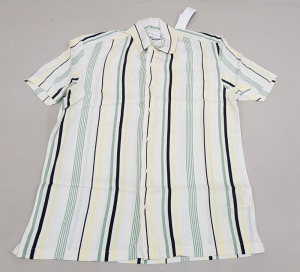 30 X BRAND NEW TOPMAN STRIPED BUTTONED SHIRTS IN SIZE LARGE RRP £ 25.00 ( TOTAL RRP £ 750 )