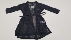 25 X BRAND NEW VILA CLOTHES VINTANGE FLORAL LACE KIMONO DRESS CROCHET IN ALL BLACK IN SIZE SMALL RRP £ 32.00 ( TOTAL RRP £ 800.00 )