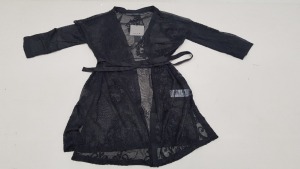 20 X BRAND NEW VILA CLOTHES VINTANGE FLORAL LACE KIMONO DRESS CROCHET IN ALL BLACK IN SIZE SMALL RRP £ 32.00 ( TOTAL RRP £ 640.00 )