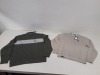 7 PIECE MIXED WEEKEND OFFENDER CLOTHING LOT CONTAINING QUARTER ZIP JUMPERS AND SWEATSHIRTS IN NAVY, DARK GREEN AND PORCINO