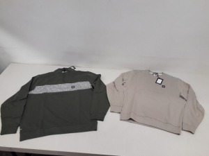 6 X BRAND NEW WEEKEND OFFENDER SWEATSHIRTS / JACKETS IN BLACK, NAVY AND PORCINO IN SIZE LARGE AND XL