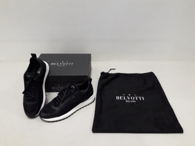 1 X BRAND NEW BELVOTTI POLETTI BLACK TRAINERS UK SIZE 8