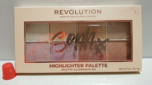 55 X BRAND NEW SOPHX REVOLUTION HIGHLIGHTER PALETTE (8 X 2g) (NOTE: BOXES SLIGHTLY DAMAGED)