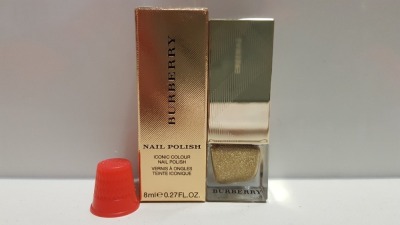 24 X BRAND NEW BURBERRY GOLD SHIMMER ICONIC NAIL POLISH - 8ml (NOTE: BOXES SLIGHTLY DAMAGED)