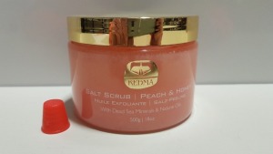 12 X BRAND NEW KEDMA PEACH AND HONEY SALT SCRUB 500G