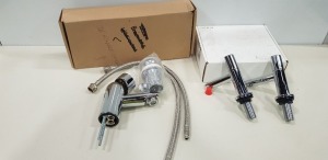 2 X BRAND NEW MIXED TAP LOT CONTAINING 1X BRISTON BASIN MIXER WITH POP UP WASTE- 1X IKON BASIN TAPS IN CHROME