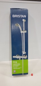 1 X BRAND NEW BRISTAN ZING THERMOSTATIC COOL CHROME BAR SHOWER WITH SHOWER KIT & WALL FIXING KIT