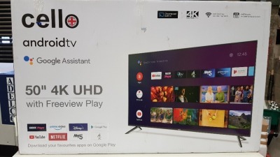 1 X BRAND NEW CELLO 4K ULTRA HD TV 50
