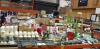 FULL BAY CONTAINING VARIOUS PRICES CANDLES, CHALK BOARDS, CHRISTMAS BOOKS, SALT LAMPS, CHAIRS, BASKETS AND VARIOUS CHRISTMAS ORNAMENTS ETC