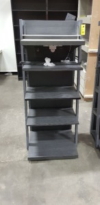 1 X 5 TIER ADJUSTABLE SHELVING UNIT COMES WITH SOCKET EXTENSION AND LED LIGHTS (56CM D X 60CM W X 150CM H)