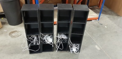 4 X SHELVES WITH LED SPOTLIGHTS