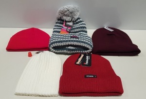 50 PIECE MIXED CLOTHING LOT CONTAINING HEAT MACHINE WINTER HATS, BEACHFIELD WINTER HATS IN VARIOUS STYLES ETC