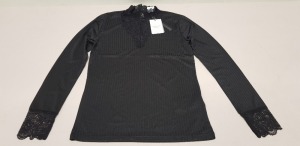 50 X BRAND NEW JACQUELINE DE YONG HIGH NECK TOPS SIZE LARGE RRP £16.00 (TOTAL RRP £400.00) - COMES IN 2 TRAYS (NOT INCLUDED)