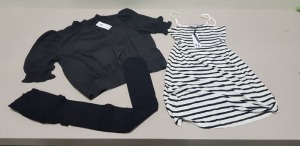 36 PIECE MIXED CLOTHING LOT CONTAINING DOROTHY PERKINS BLACK TOPS, GAP KIDS T SHIRTS AND DOROTHY PERKINS LOUNGEWEAR ETC
